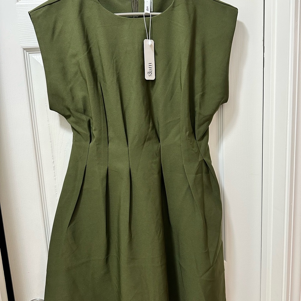 Glam Olive Green Mini Dress